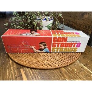VINTAGE COLLECTIBLE PARKER BROTHERS CONSTRUCT-O-STRAWS FROM 1976 MADE IN U.S.A.
